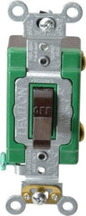 Leviton - 1 Pole, 120 to 277 VAC, 30 Amp, Industrial Grade, Toggle, Wall and Dimmer Light Switch - 1.31 Inch Wide x 4.06 Inch High - Apex Tool & Supply