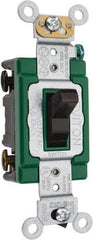 Leviton - 3 Pole, 120 to 277 VAC, 30 Amp, Industrial Grade, Toggle, Wall and Dimmer Light Switch - 1.31 Inch Wide x 4.06 Inch High - Apex Tool & Supply