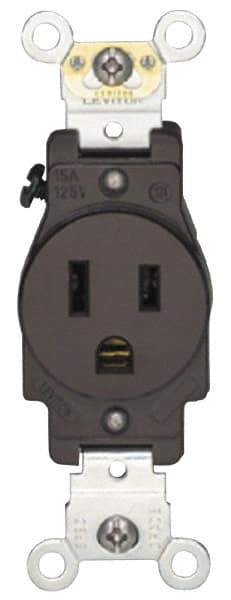 Hubbell Wiring Device-Kellems - 125/250 VAC, 30 Amp, 14-30R NEMA Configuration, Brown, Industrial Grade, Self Grounding Single Receptacle - 1 Phase, 3 Poles, 4 Wire, Flush Mount - Apex Tool & Supply