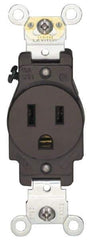 Hubbell Wiring Device-Kellems - 125 VAC, 30 Amp, 5-30R NEMA Configuration, Black/White, Industrial Grade, Self Grounding Single Receptacle - 1 Phase, 2 Poles, 3 Wire, Flush Mount - Apex Tool & Supply