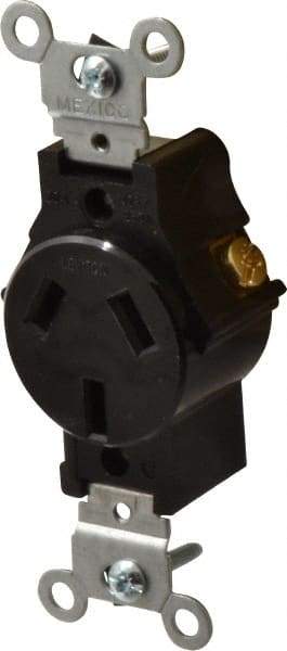 Leviton - 125/250 VAC, 20 Amp, 10-20R NEMA Configuration, Brown, Specification Grade, Ungrounded Single Receptacle - 1 Phase, 2 Poles, 3 Wire, Flush Mount, Tamper Resistant - Apex Tool & Supply