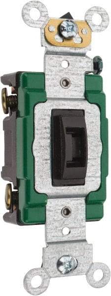 Leviton - 1 Pole, 120 to 277 VAC, 30 Amp, Industrial Grade, Toggle, Wall and Dimmer Light Switch - 1.31 Inch Wide x 4.06 Inch High - Apex Tool & Supply