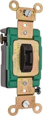 Leviton - 3 Pole, 120 to 277 VAC, 30 Amp, Industrial Grade, Toggle, Wall and Dimmer Light Switch - 1.31 Inch Wide x 4.06 Inch High - Apex Tool & Supply