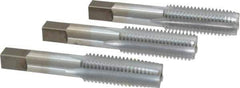 Made in USA - 3/4-10 UNC, 4 Flute, Bottoming, Plug & Taper, Chrome Finish, High Speed Steel Tap Set - Right Hand Cut, 4-1/4" OAL, 2" Thread Length, 2B/3B Class of Fit - Apex Tool & Supply