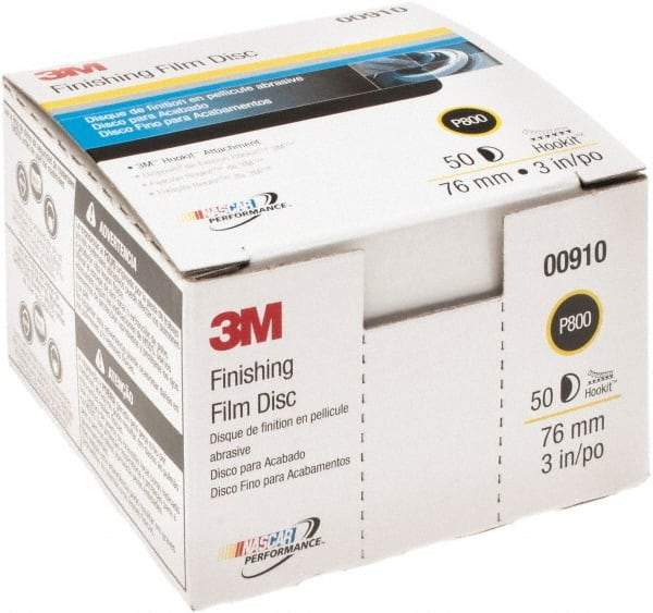 3M - 3" Diam, Aluminum Oxide Hook & Loop Disc - Fine Grade, Coated, Series 260L - Apex Tool & Supply