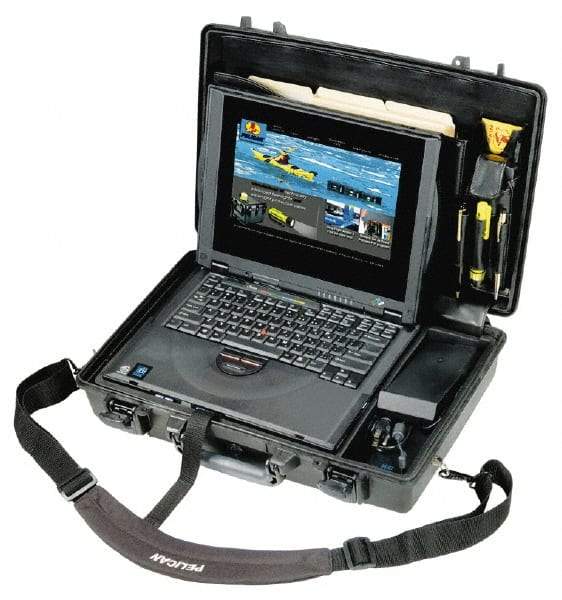 Pelican Products, Inc. - 13-15/16" Wide x 13-15/16" Deep x 4-11/16" High, Laptop/Tablet Case - Black, Plastic - Apex Tool & Supply