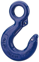 Value Collection - 6,000 Lb Capacity, Carbon Steel Eye Hook - 1-1/2" Hook Throat, 5.78" Reach, 1.56" Eye ID, 7.97" OAL, Plain Finish - Apex Tool & Supply