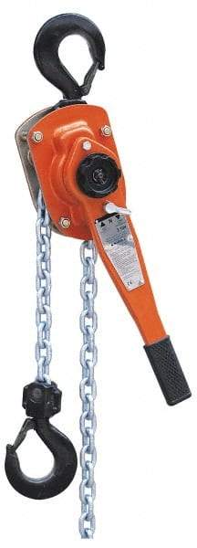 Value Collection - 6,000 Lb Lifting Capacity, 5' Lift Height, Lever Hoist - Made from Chain, 77 Lb Avg Pull to Lift Rated Load, 1 Chain - Apex Tool & Supply