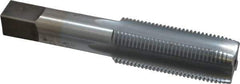 Made in USA - 1-12 UNF 3B 4 Flute Chrome Finish High Speed Steel Straight Flute Standard Hand Tap - Plug, Right Hand Thread, 5-1/8" OAL, 2-1/2" Thread Length, H4 Limit, Oversize - Apex Tool & Supply