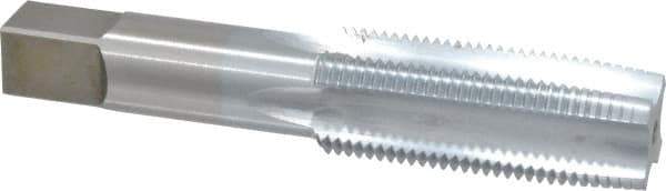 Made in USA - 1-12 UNF 3B 4 Flute Chrome Finish High Speed Steel Straight Flute Standard Hand Tap - Taper, Right Hand Thread, 5-1/8" OAL, 2-1/2" Thread Length, H4 Limit, Oversize - Apex Tool & Supply