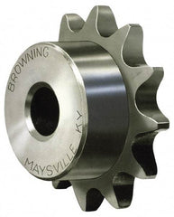 Browning - 14 Teeth, 3/4" Chain Pitch, Chain Size 60, Finished Bore Sprocket - 1-7/16" Bore Diam, 3.371" Pitch Diam, 3.74" Outside Diam - Apex Tool & Supply