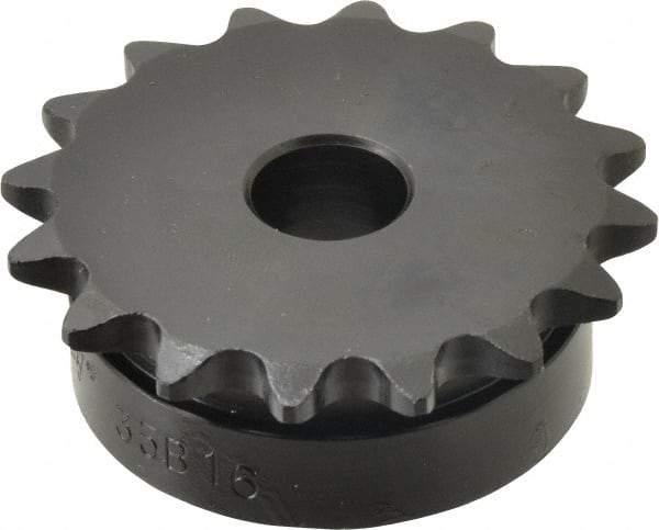 Browning - 16 Teeth, 3/8" Chain Pitch, Chain Size 35, Min Plain Bore Sprocket - 1/2" Bore Diam, 1.922" Pitch Diam, 2.1" Outside Diam - Apex Tool & Supply
