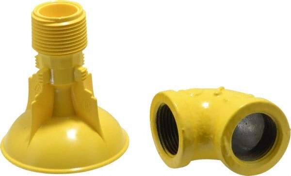 Bradley - Plastic Plumbed Wash Station SpinTec Drench Showerhead - Includes 1" 90° Elbow & Internal 23 GPM Flow Restrictor - Apex Tool & Supply