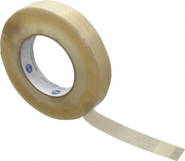 Intertape - 1" x 60 Yd Clear Rubber Adhesive Packaging Tape - Polyester Film Backing, 7.5 mil Thick, 333 Lb Tensile Strength, Series RG16 - Apex Tool & Supply