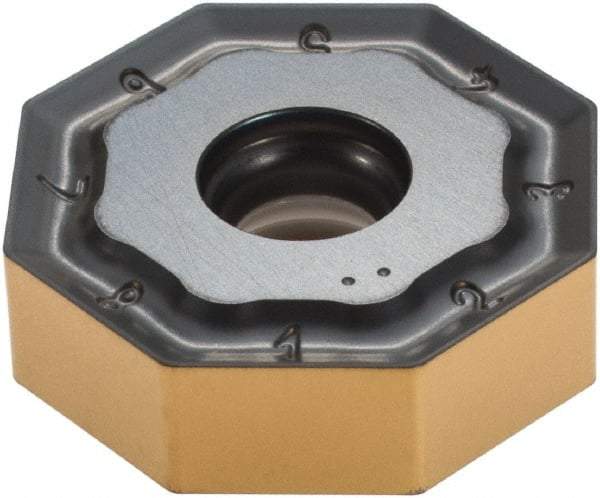 Iscar - ONMU080608 TN Grade IC810 Carbide Milling Insert - AlTiN/TiN Finish, 0.2362" Thick, 0.7953" Inscribed Circle, 0.8mm Corner Radius - Apex Tool & Supply