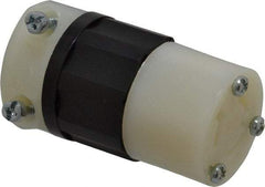 Leviton - 250 VAC, 15 Amp, L6-15R Configuration, Industrial Grade, Self Grounding Connector - 1 Phase, 2 Poles, 0.245 to 0.7 Inch Cord Diameter - Apex Tool & Supply