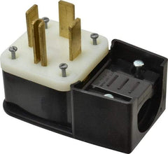 Leviton - 125/250 VAC, 60 Amp, 14-60P NEMA, Angled, Self Grounding, Industrial Grade Plug - 3 Pole, 4 Wire, 1 Phase, Nylon, Black - Apex Tool & Supply
