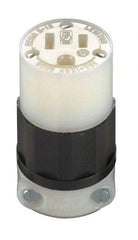 Leviton - 125 VAC, 15 Amp, 5-15R NEMA, Straight, Self Grounding, Industrial Grade Connector - 2 Pole, 3 Wire, 1 Phase, Nylon, Black, White - Apex Tool & Supply