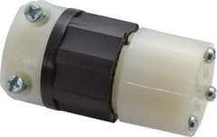Leviton - 125 VAC, 20 Amp, 5-20R NEMA, Straight, Self Grounding, Industrial Grade Connector - 2 Pole, 3 Wire, 1 Phase, Nylon, Black, White - Apex Tool & Supply