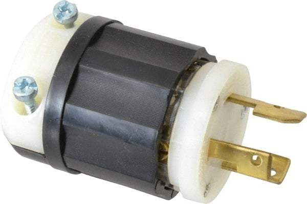 Leviton - 125/250 VAC, 30 Amp, NonNEMA Configuration, Industrial Grade, Ungrounded Plug - 1 Phase, 3 Poles, 0.385 to 0.86 Inch Cord Diameter - Apex Tool & Supply