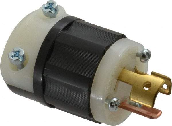 Leviton - 125/250 VAC, 10, 15 Amp, NonNEMA Configuration, Industrial Grade, Ungrounded Plug - 1 Phase, 3 Poles, 0.245 to 0.7 Inch Cord Diameter - Apex Tool & Supply
