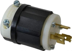 Leviton - 125/250 VAC, 20 Amp, NonNEMA Configuration, Industrial Grade, Ungrounded Plug - 1 Phase, 3 Poles, 0.385 to 0.78 Inch Cord Diameter - Apex Tool & Supply