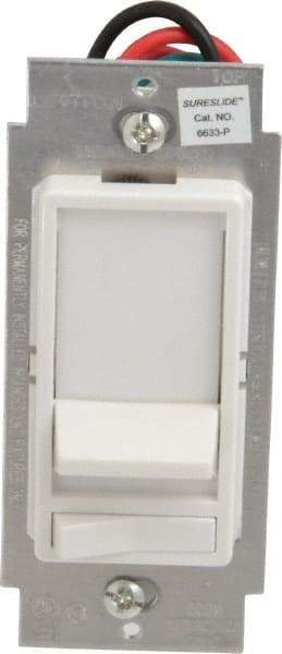 Leviton - 1 Pole, 120 VAC, 60 Hz, 600 Watt, Residential Grade, Rocker, Wall and Dimmer Light Switch - 1.73 Inch Wide x 4.13 Inch High, Incandescent - Apex Tool & Supply