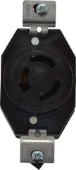 Leviton - 125/250 VAC, 20 Amp, NonNEMA, Ungrounded Receptacle - 3 Poles, 3 Wire, Female End, Black - Apex Tool & Supply
