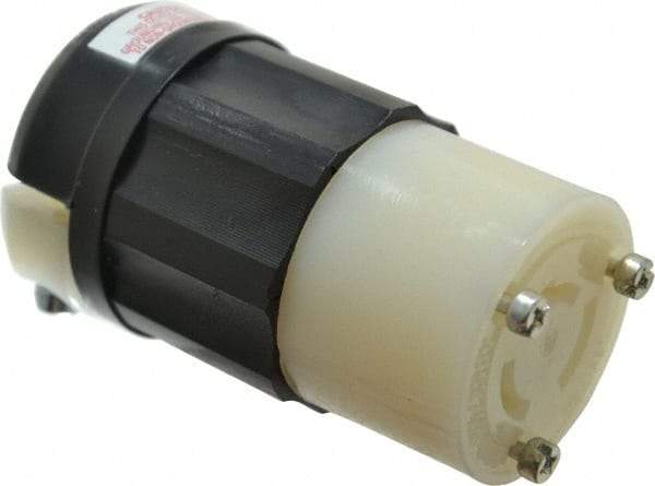 Leviton - 125/250 VAC, 20 Amp, NonNEMA Configuration, Industrial Grade, Ungrounded Connector - 1 Phase, 3 Poles, 0.385 to 0.78 Inch Cord Diameter - Apex Tool & Supply