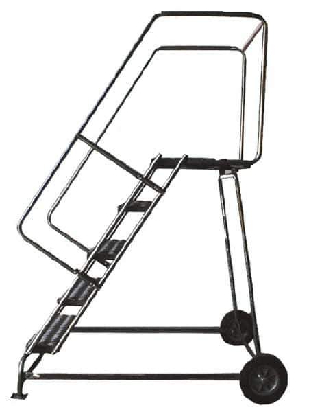 Ballymore - 93" 6 Step Ladder - 300 Lb Capacity, 60" Platform Height, 30" Base Width x 49" Depth, Solid Ribbed Tread - Apex Tool & Supply