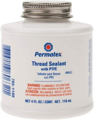 Permatex - 4 oz Brush Top Can White Thread Sealant - PTFE Based, 300°F Max Working Temp, For Use with Fittings - Apex Tool & Supply