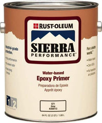 Rust-Oleum - 1 Gal Gray Water-Based Acrylic Enamel Primer - 215 to 320 Sq Ft Coverage, 3 gL Content, Quick Drying, Interior/Exterior - Apex Tool & Supply