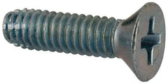 Value Collection - #8-32 UNC Thread, 5/8" OAL, #2 Phillips Drive Steel Thread Cutting Screw - Flat Head, Grade 1016-1024, Point Type F, Zinc-Plated Finish - Apex Tool & Supply