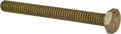 Made in USA - 1/4-20 UNC, 2-1/2" Length Under Head Hex Head Cap Screw - Fully Threaded, Grade 8 Alloy Steel, Zinc Yellow Dichromate Finish, 7/16" Hex - Apex Tool & Supply