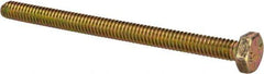 Made in USA - 1/4-20 UNC, 3-1/2" Length Under Head Hex Head Cap Screw - Fully Threaded, Grade 8 Alloy Steel, Zinc Yellow Dichromate Finish, 7/16" Hex - Apex Tool & Supply