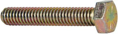 Made in USA - 5/16-18 UNC, 1-3/4" Length Under Head Hex Head Cap Screw - Fully Threaded, Grade 8 Alloy Steel, Zinc Yellow Dichromate Finish, 1/2" Hex - Apex Tool & Supply