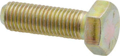Made in USA - 5/16-24 UNF, 1" Length Under Head Hex Head Cap Screw - Fully Threaded, Grade 8 Alloy Steel, Zinc Yellow Dichromate Finish, 1/2" Hex - Apex Tool & Supply