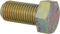 Made in USA - 7/16-20 UNF, 7/8" Length Under Head Hex Head Cap Screw - Fully Threaded, Grade 8 Alloy Steel, Zinc Yellow Dichromate Finish, 5/8" Hex - Apex Tool & Supply