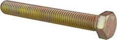Made in USA - 1/2-13 UNC, 4" Length Under Head Hex Head Cap Screw - Fully Threaded, Grade 8 Alloy Steel, Zinc Yellow Dichromate Finish, 3/4" Hex - Apex Tool & Supply