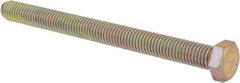 Made in USA - 1/2-13 UNC, 6" Length Under Head Hex Head Cap Screw - Fully Threaded, Grade 8 Alloy Steel, Zinc Yellow Dichromate Finish, 3/4" Hex - Apex Tool & Supply