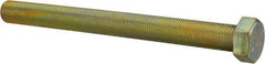Made in USA - 1/2-20 UNF, 5-1/2" Length Under Head Hex Head Cap Screw - Fully Threaded, Grade 8 Alloy Steel, Zinc Yellow Dichromate Finish, 3/4" Hex - Apex Tool & Supply
