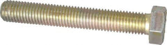 Made in USA - 3/4-10 UNC, 5" Length Under Head Hex Head Cap Screw - Fully Threaded, Grade 8 Alloy Steel, Zinc Yellow Dichromate Finish, 1-1/8" Hex - Apex Tool & Supply