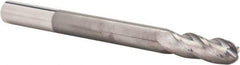 Hertel - 1/2" Diam, 1-1/2" LOC, 4 Flute Solid Carbide Ball End Mill - TiCN Finish, Single End, 6" OAL, 1/2" Shank Diam - Apex Tool & Supply
