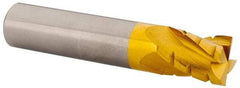 Hertel - 1/2" Diam, 5/8" LOC, 4 Flute Solid Carbide Roughing Square End Mill - TiN Finish, 2-1/2" OAL, 1/2" Shank Diam, Single End, Centercutting - Apex Tool & Supply