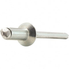 STANLEY Engineered Fastening - Size 4 Countersunk Head Steel Open End Blind Rivet - Steel Mandrel, 0.188" to 1/4" Grip, 1/8" Head Diam, 0.129" to 0.133" Hole Diam, 0.078" Body Diam - Apex Tool & Supply