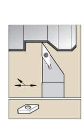 Kennametal - SVAB, Left Hand Cut, 0° Lead Angle, 5/8" Shank Height x 5/8" Shank Width, Neutral Rake Indexable Turning Toolholder - 4-1/2" OAL, VB..33. Insert Compatibility, Series Screw-On - Apex Tool & Supply