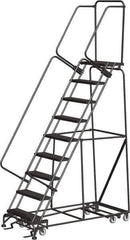Ballymore - 123" 9 Step All-Directional Ladder - Rolling Safety Ladder, 350 Lb Capacity, 90" Platform Height, 32" Base Width x 68" Depth, Expanded Metal Tread - Apex Tool & Supply
