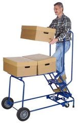 Ballymore - 80" 5 Step Ladder/Cart - 1,000 Lb Capacity, 50" Platform Height, 24" Base Width x 53" Depth, Expanded Metal Tread - Apex Tool & Supply