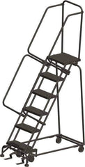 Ballymore - 93" 6 Step Ladder - 300 Lb Capacity, 60" Platform Height, 24" Base Width x 49" Depth, Perforated Tread - Apex Tool & Supply
