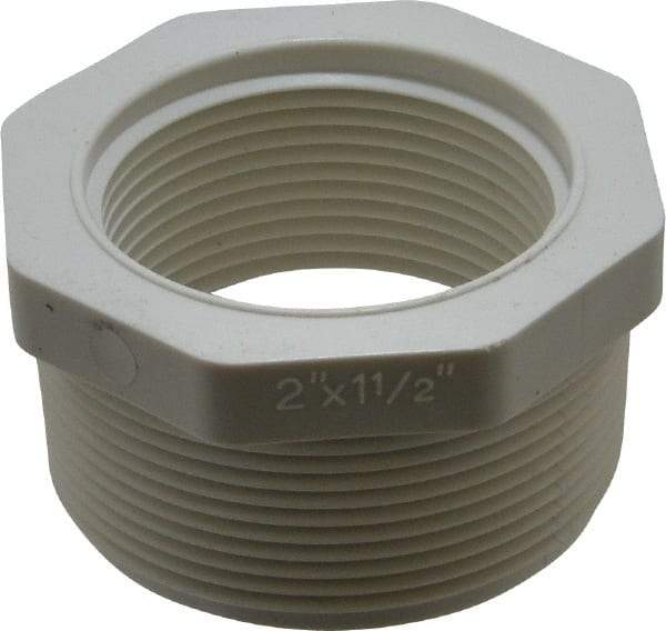 Value Collection - 2 x 1-1/2" PVC Plastic Pipe Bushing - Schedule 40, MIPT x FIPT End Connections - Apex Tool & Supply